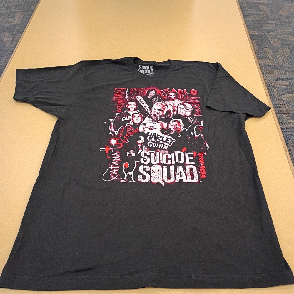 Suicide Squad Graphic Tee — Black with Red & White Print